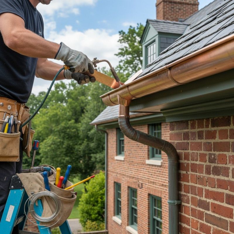 Copper Gutter Installation In Magic Valley
