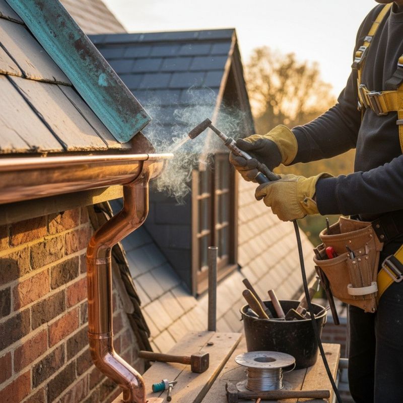 Copper Gutter Installation In Magic Valley